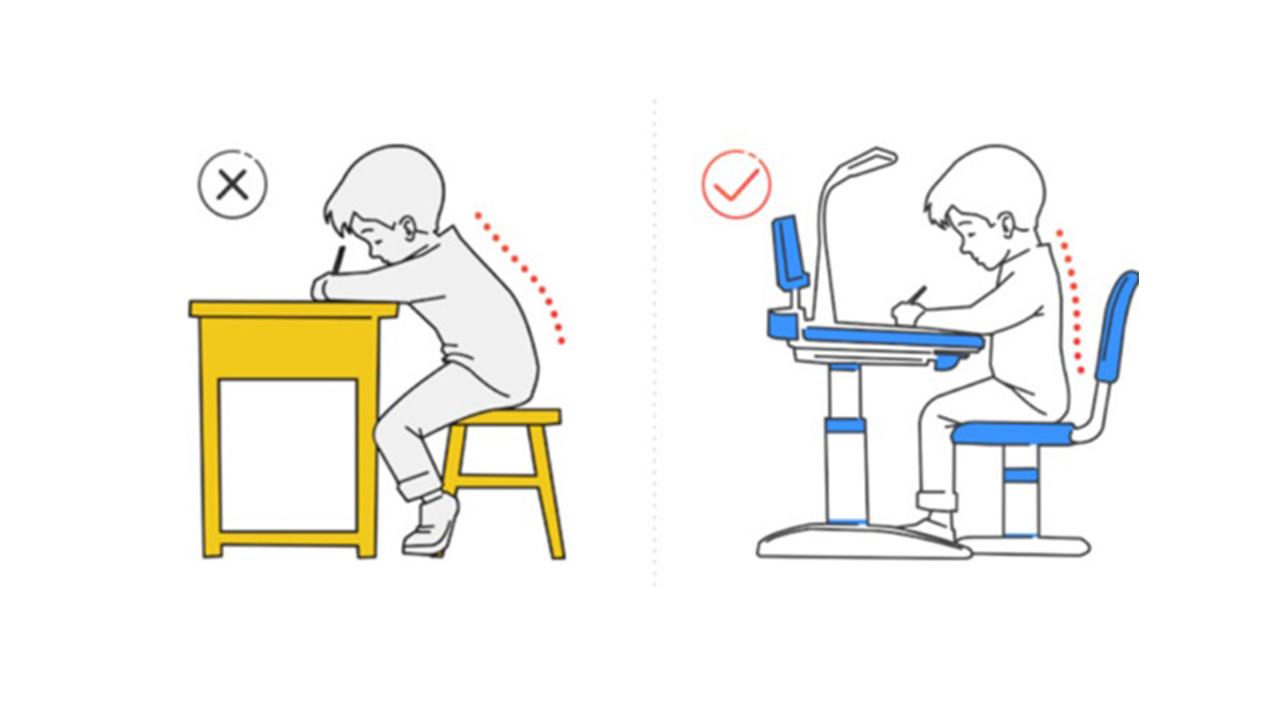 Cách chọn bàn ghế học sinh và cách ngồi học đúng cho bé