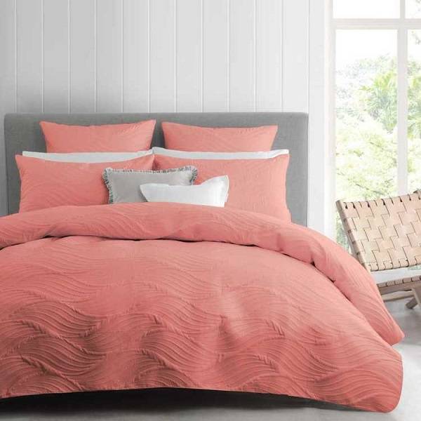 giường ngủ màu cam san hô