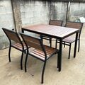 Bộ bàn ăn mặt chữ nhật 4 ghế Stacking