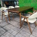 Bộ bàn ăn 4-6 ghế Agal 02 gỗ Ash