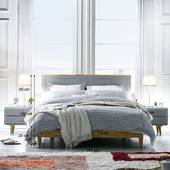Giường đôi Rora - Grey