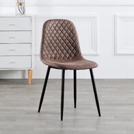 Ghế bọc vải giả da may chần Pul chân thép