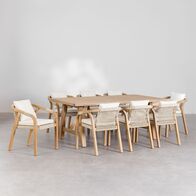 Bộ bàn 8-10 ghế Dubai gỗ dầu