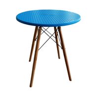 Bàn café Eiffel mặt nhựa chân gỗ