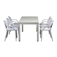 Bộ bàn dài 4-6 ghế có tay Venus nhựa PP đúc