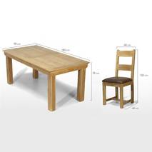 Kích thước bàn ghế Victoria gỗ sồi