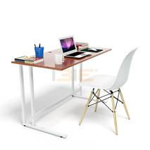 Bộ bàn Rec-U trắng màu cánh gián và ghế Eames chân gỗ trắng