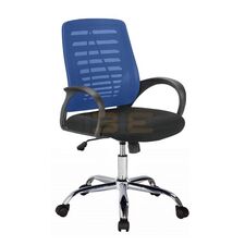 Ghế lưới IB503 chân thép mạ màu xanh