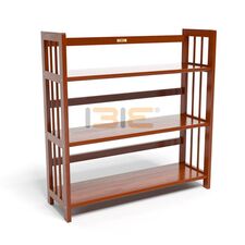 Kệ sách 3 tầng HB390 gỗ cao su màu cánh gián