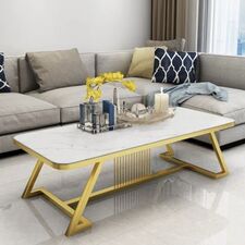 Bàn trà chân sắt Trapani mặt chữ nhật