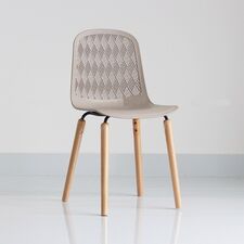 Ghế tựa Rombi lưng nhựa chân gỗ tròn