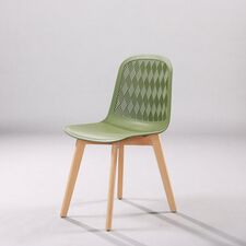 Ghế tựa Rombi lưng nhựa chân gỗ