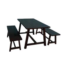 Bộ bàn ghế băng 1m4 Anker gỗ cao su