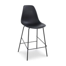 Ghế bar Eames lưng nhựa chân thép