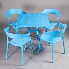 Bộ bàn vuông 2-4 ghế Iris 01 nhựa PP