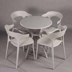 Bộ bàn tròn 2-4 ghế Iris 01 nhựa PP