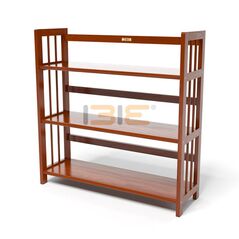 Kệ sách 3 tầng HB390 gỗ cao su màu cánh gián