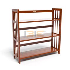 Kệ sách 3 tầng HB390 gỗ cao su màu cánh gián