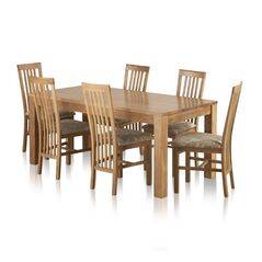 Bộ bàn ăn Oakdale gỗ sồi 6 ghế gỗ