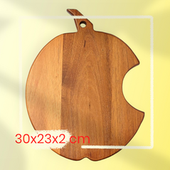 Khay thớt gỗ hình quả táo cắn dở D01028