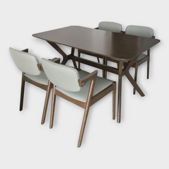 Bộ bàn ăn mặt gỗ Mondrian 4-6-8 ghế Kai
