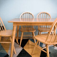Bộ bàn ăn mặt gỗ 4-6-8 ghế Windsor
