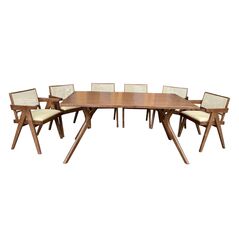 Bộ bàn ăn 4-6-8 ghế Piere gỗ Ash