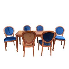 Bộ bàn ăn 4-6-8 ghế Louis gỗ xà cừ