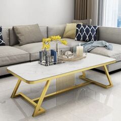 Bàn trà chân sắt Trapani mặt chữ nhật