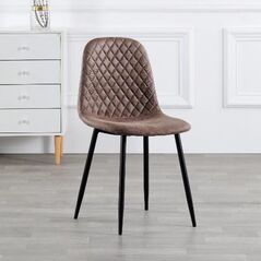 Ghế bọc vải giả da may chần Pul chân thép