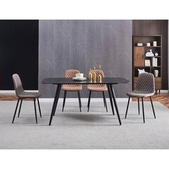 Ghế bọc vải giả da may chần Pul chân thép