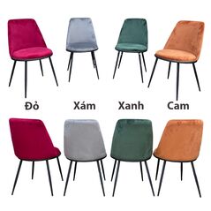 Ghế bọc nhung Grace chân thép