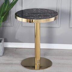 Bàn tròn mặt viền Lyndi chân inox