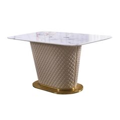 Bàn ăn Gardi chân thép bọc da