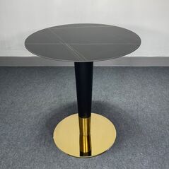 Bàn tròn Lynda chân côn bọc inox