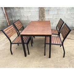 Bộ bàn ăn mặt chữ nhật 4 ghế Stacking