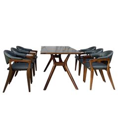 Bộ bàn ăn 4-6 ghế Monzo gỗ Ash