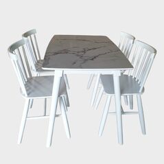 Bộ bàn ăn mặt vân đá 4-6 ghế Pinnstol