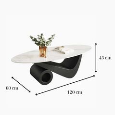 Bàn trà V.O mặt elip