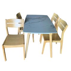 Bộ bàn ăn mặt vân đá 4-6 ghế Vega