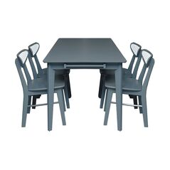 Bộ bàn ăn 4-6 ghế Viva màu xanh