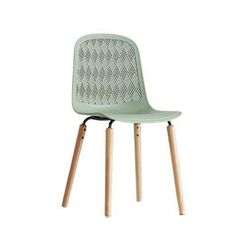 Ghế tựa Rombi lưng nhựa chân gỗ tròn