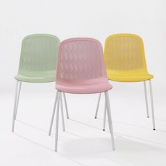 Ghế tựa Rombi lưng nhựa chân thép