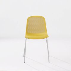 Ghế tựa Rombi lưng nhựa chân thép