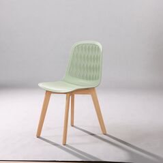 Ghế tựa Rombi lưng nhựa chân gỗ