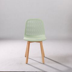 Ghế tựa Rombi lưng nhựa chân gỗ