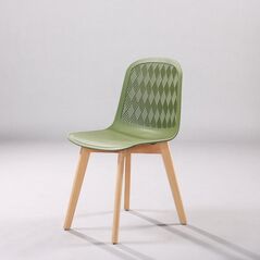 Ghế tựa Rombi lưng nhựa chân gỗ