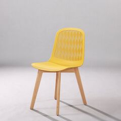 Ghế tựa Rombi lưng nhựa chân gỗ