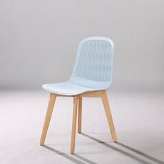 Ghế tựa Rombi lưng nhựa chân gỗ