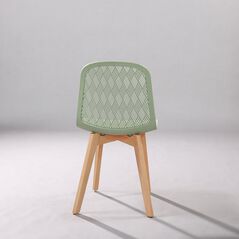 Ghế tựa Rombi lưng nhựa chân gỗ